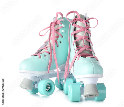 Vintage roller skates on wh...