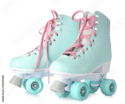 Vintage roller skates on wh...