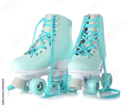 Vintage roller skates on wh...