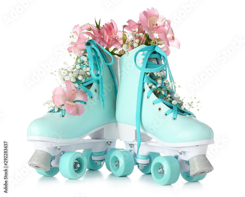Vintage roller skates with ...