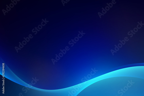 Abstract light blue curve on dark background, copy space composition.