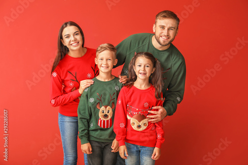 Happy family in Christmas s...