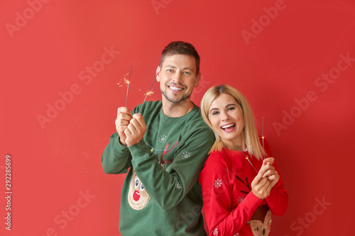 Happy couple with Christmas...