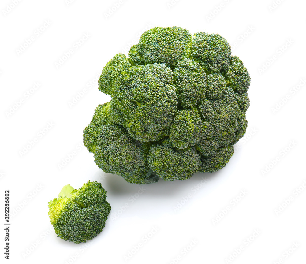 Fresh broccoli cabbage on white background Fresh broccoli cabbage on white background