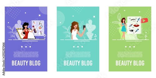 Mobile Social Webpages Set for Beauty Bloggers