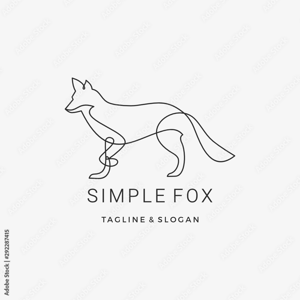 Fototapeta Inspiracją dla logo Modern Line art Fox