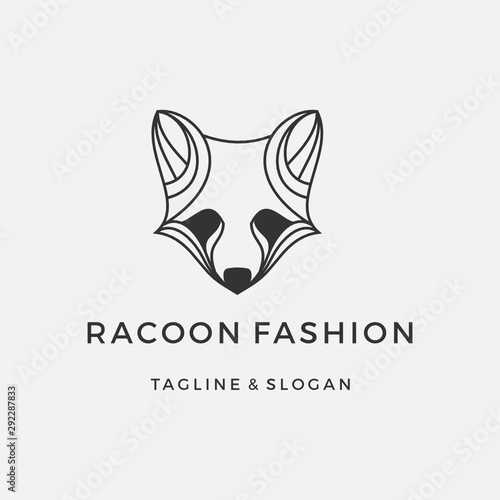 head Racoon Logo Design Inspiration custom logo design vector