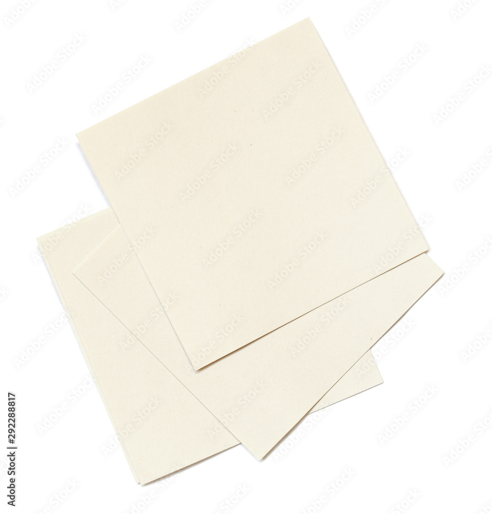 Closeup of empty pieces og small paper for notes Closeup of empty pieces og small paper for notes