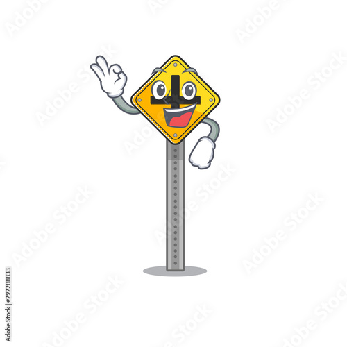 Okay crossroad sign isolated in the character