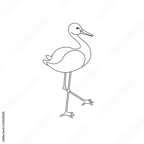 Stork logo vector animal design