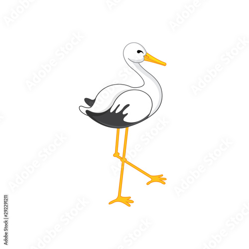 Stork logo vector animal design