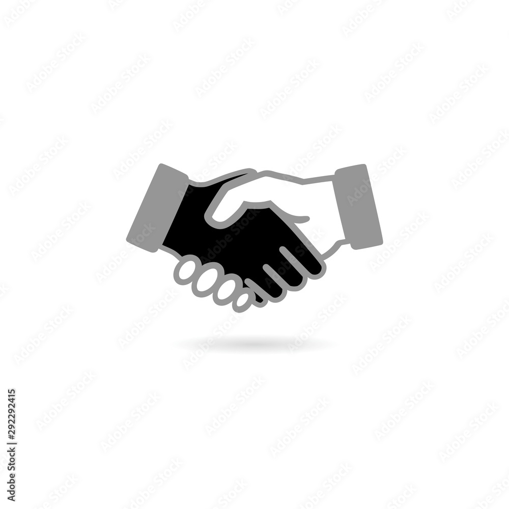 Shake hands icon in two color design style Shake hands icon in two color design style