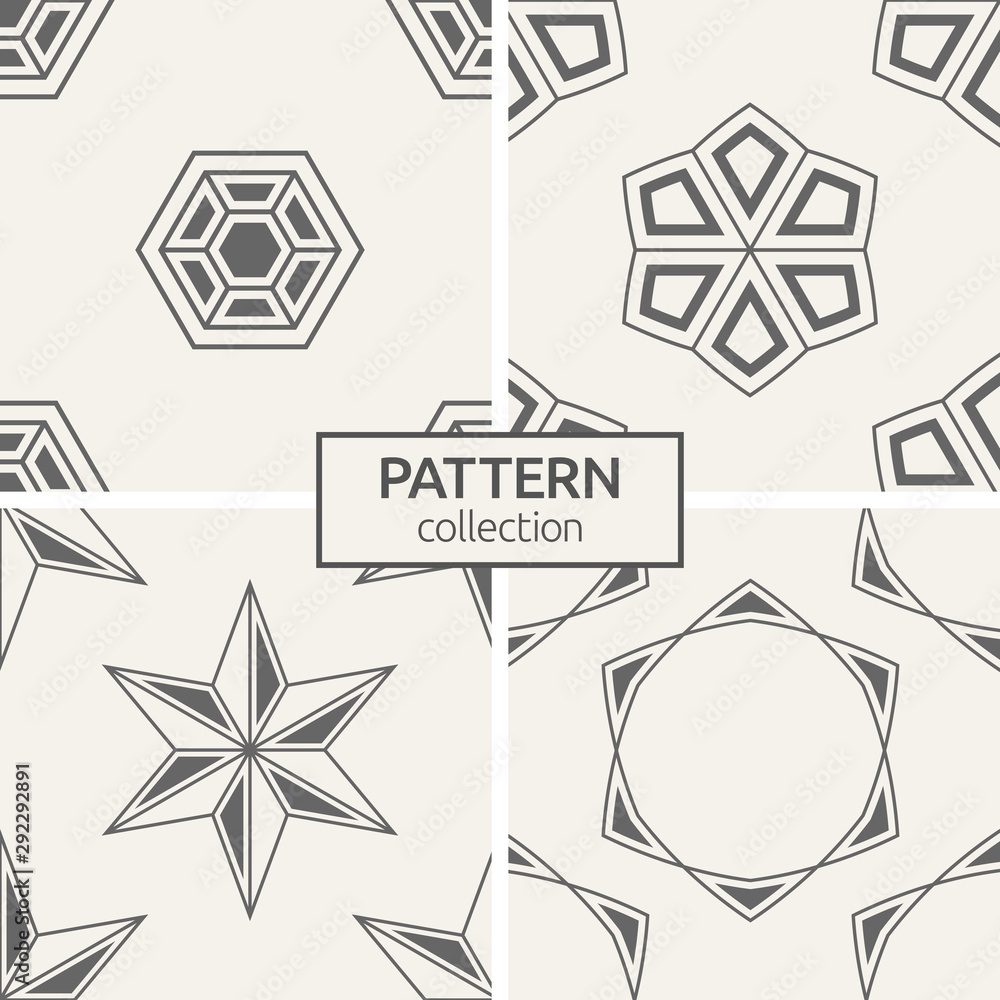 Set of four seamless patterns. Set of four seamless patterns.
