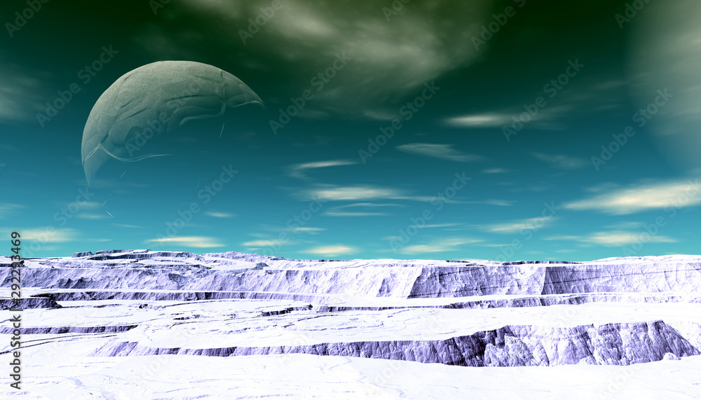 Alien Planet. Mountain. 3D rendering Alien Planet. Mountain. 3D rendering
