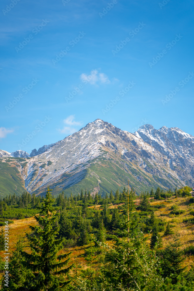 Fototapeta premium High Tatra mountain autumn sunny day, relaxing landscape, alp view