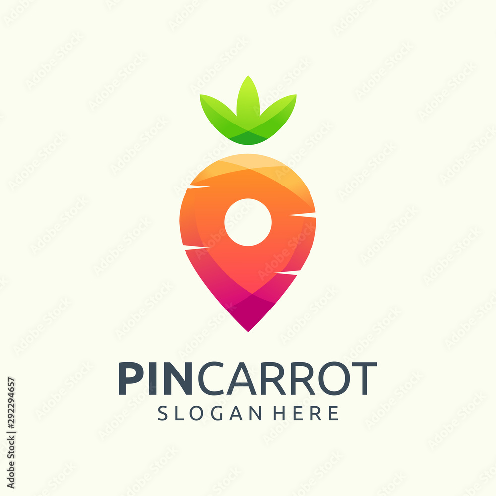 Obraz premium pin carrot logo design vector illustration