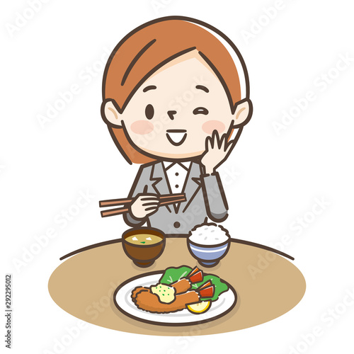 食事をする女性