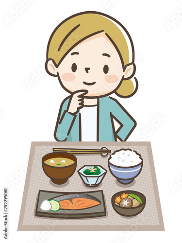食事をする女性