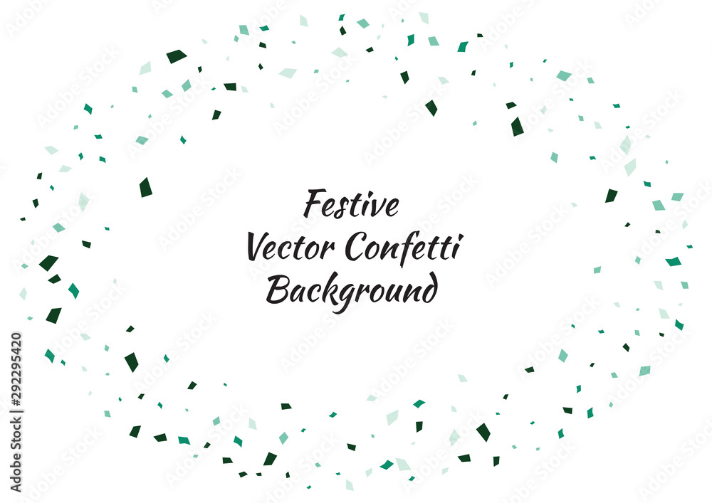 Fototapeta premium Festive color rectangle confetti background. Abstract frame confetti texture for holiday, postcard, poster, website, carnivals, birthday and children's parties. Cover confetti mock-up. Wedding card