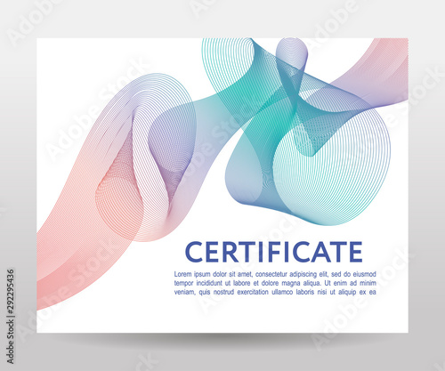 Certificate. Template diplomas, currency. Vector gradient frame
