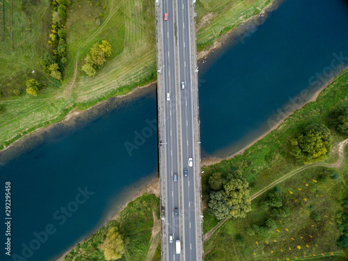 Fotografia, Obraz Landscape of an asphalt road with cars