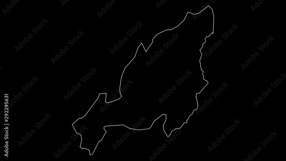 Nagaland India state map outline animation