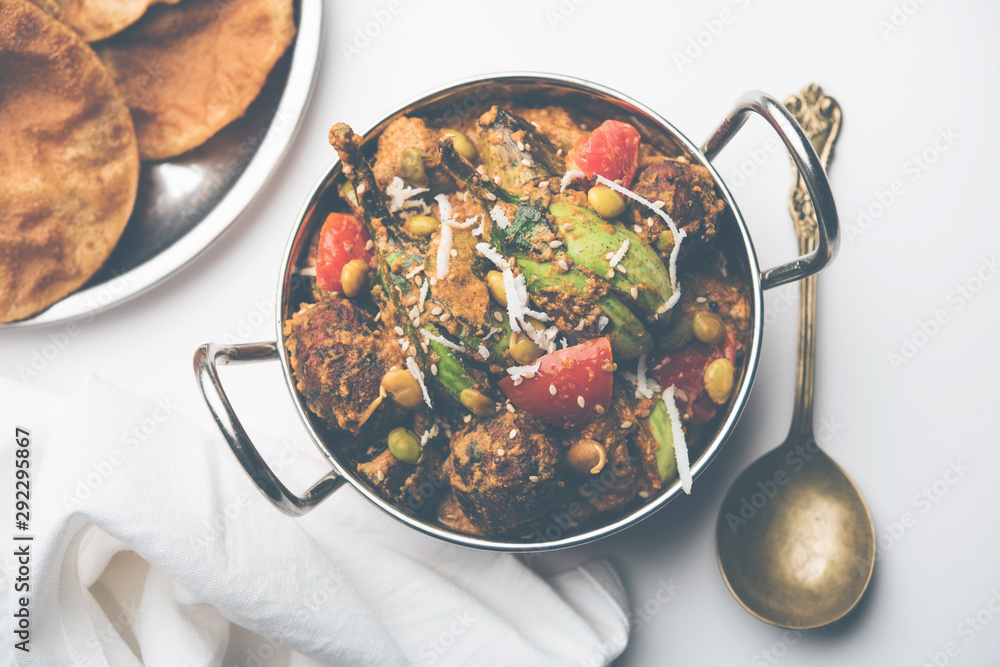 Undhiyu is a Gujarati mixed vegetable dish, specialty of Surat, India