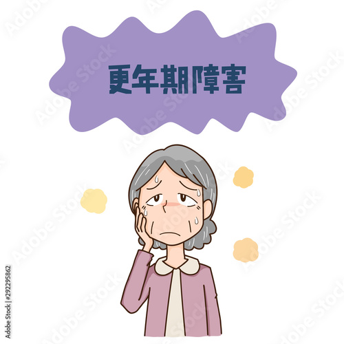 	更年期障害　高齢女性　汗　のぼせ　発汗　暑い