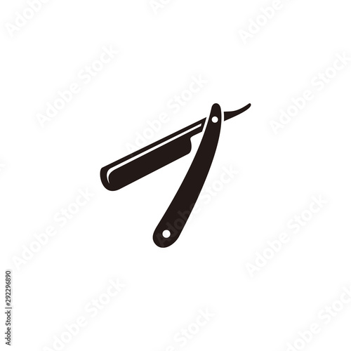 Barber straight razor icon photo