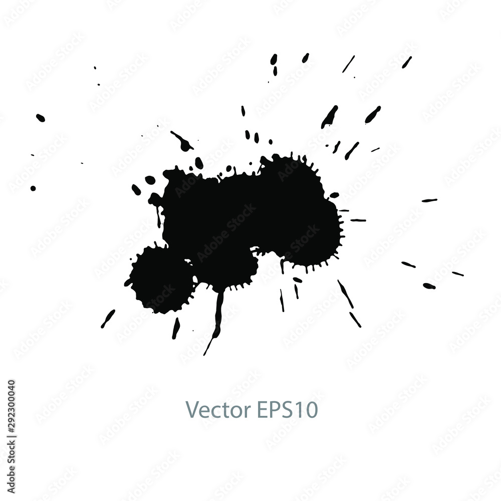 black ink blot on white background black ink blot on white background