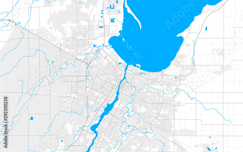 Rich detailed vector map of Green Bay, Wisconsin, USA