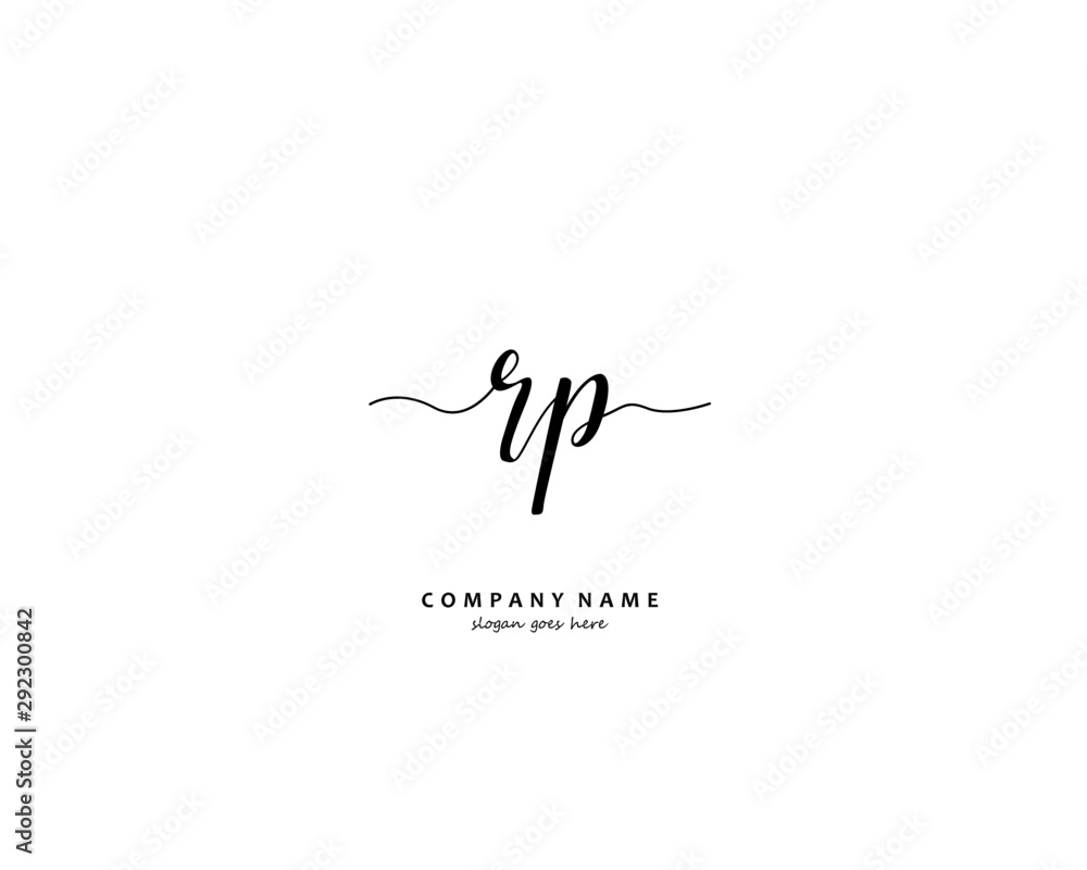 RP Initial handwriting logo vector RP Initial handwriting logo vector