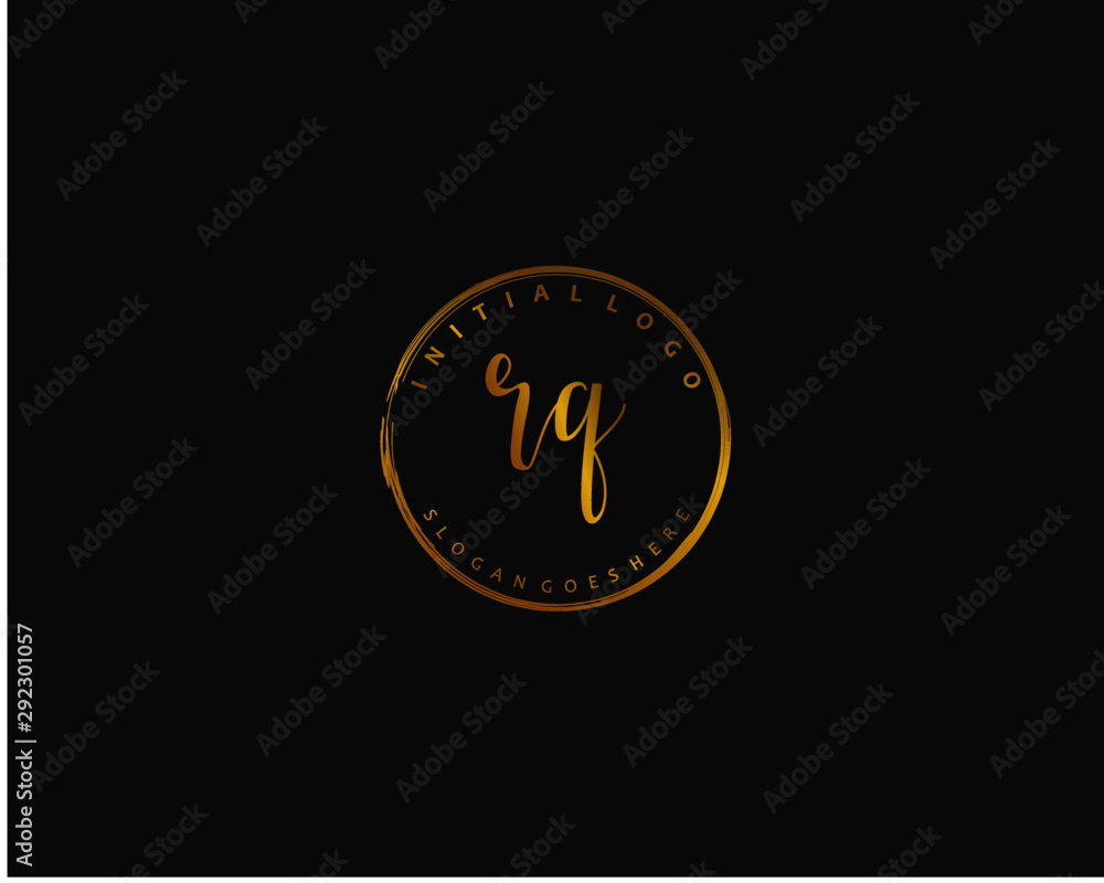 Fototapeta premium RQ Initial handwriting logo vector