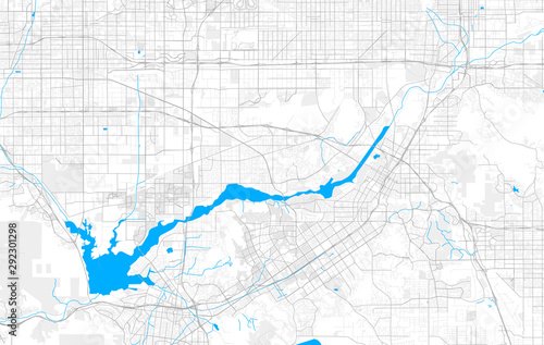 Rich detailed vector map of Jurupa Valley, California, USA