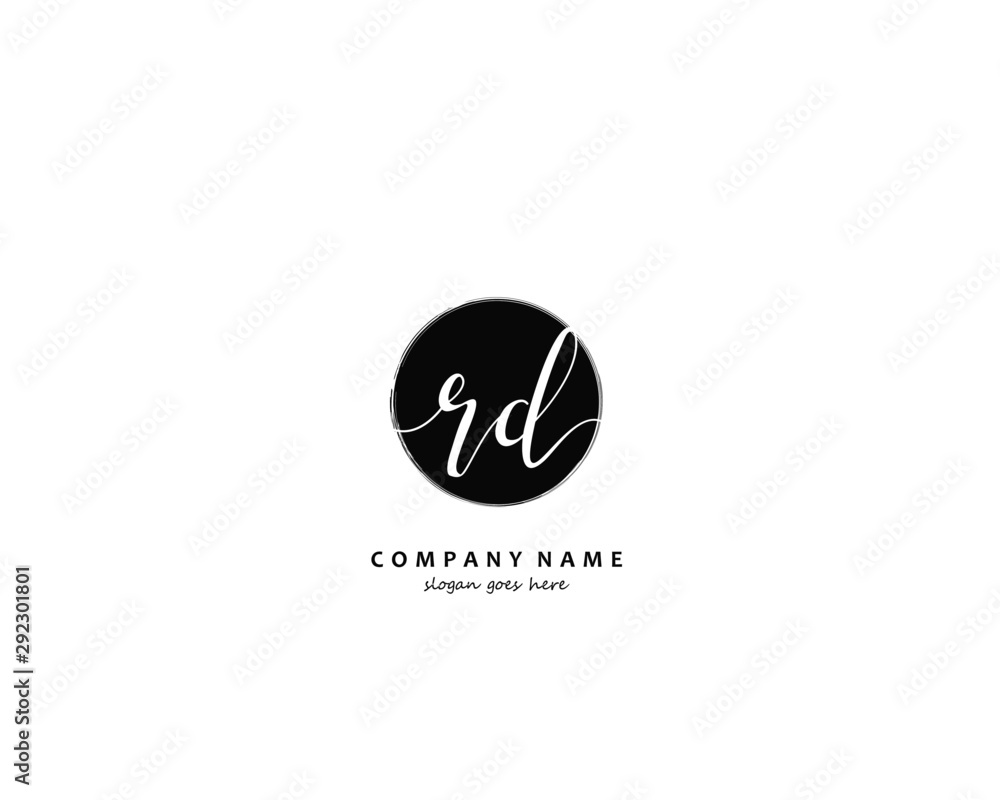 Fototapeta premium RD Initial handwriting logo vector