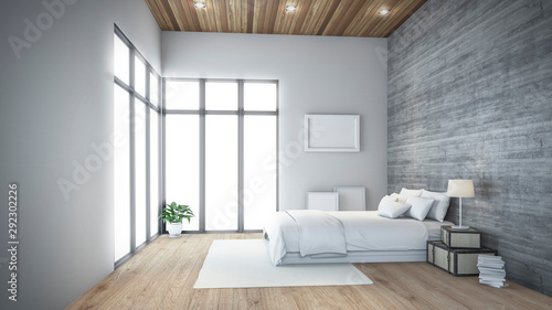 Modern bedroom Design wall 3D rendering © wichitpong