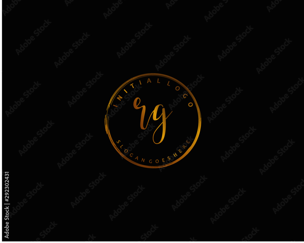 RG Initial handwriting logo vector