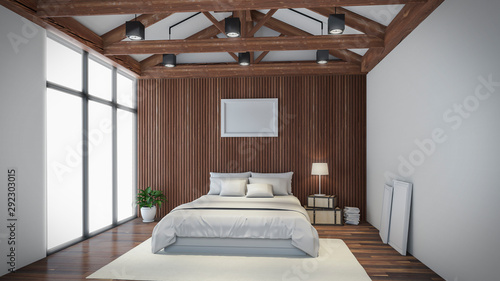 room Design wall garret Loft attic 3D rendering