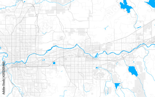 Rich detailed vector map of Spokane Valley, Washington, USA