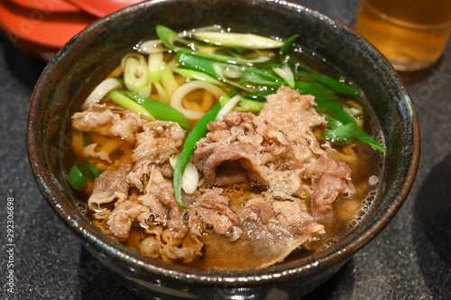 Niku udon with soup, Japanese food