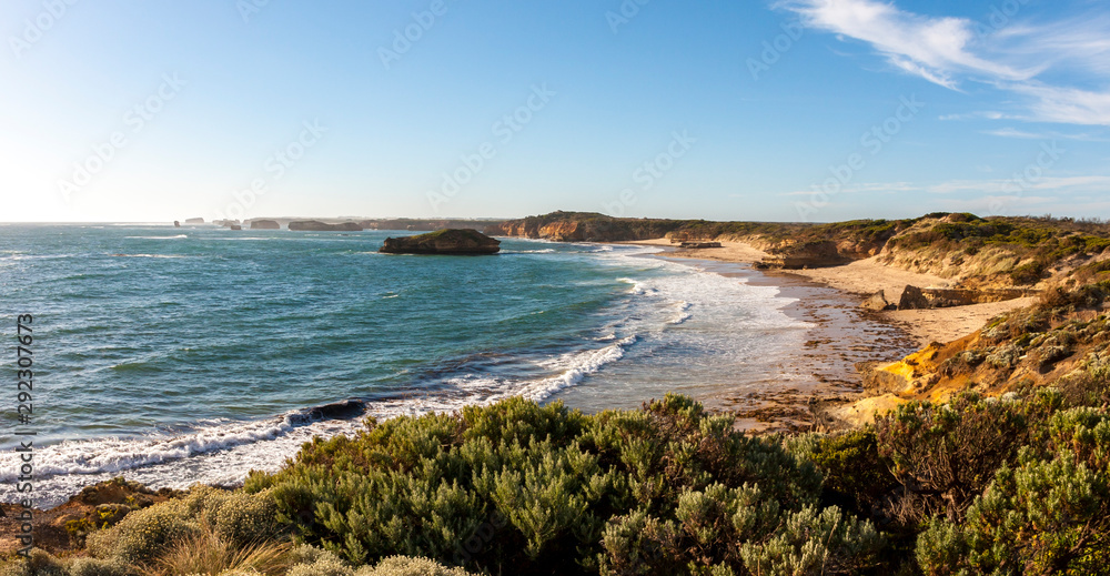 Beautiful seaside view from Great ocean road, Port Campbell National Park, Victoria, Australia