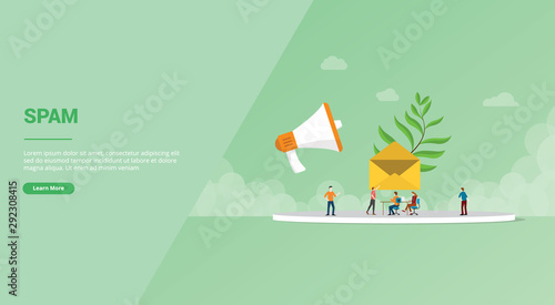 email spam newsletter for website template or banner landing homepage - vector