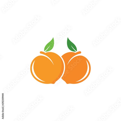 Set of peach fruit logo vector icon concept illustration design 