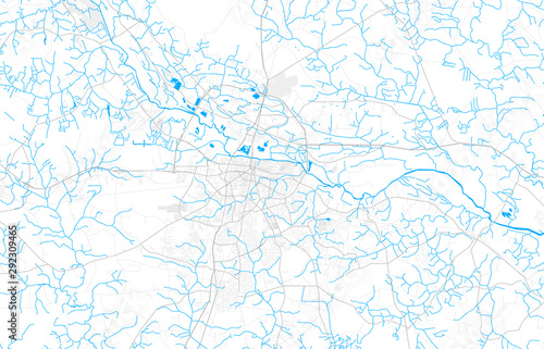 Rich detailed vector map of Greenville, North Carolina, USA