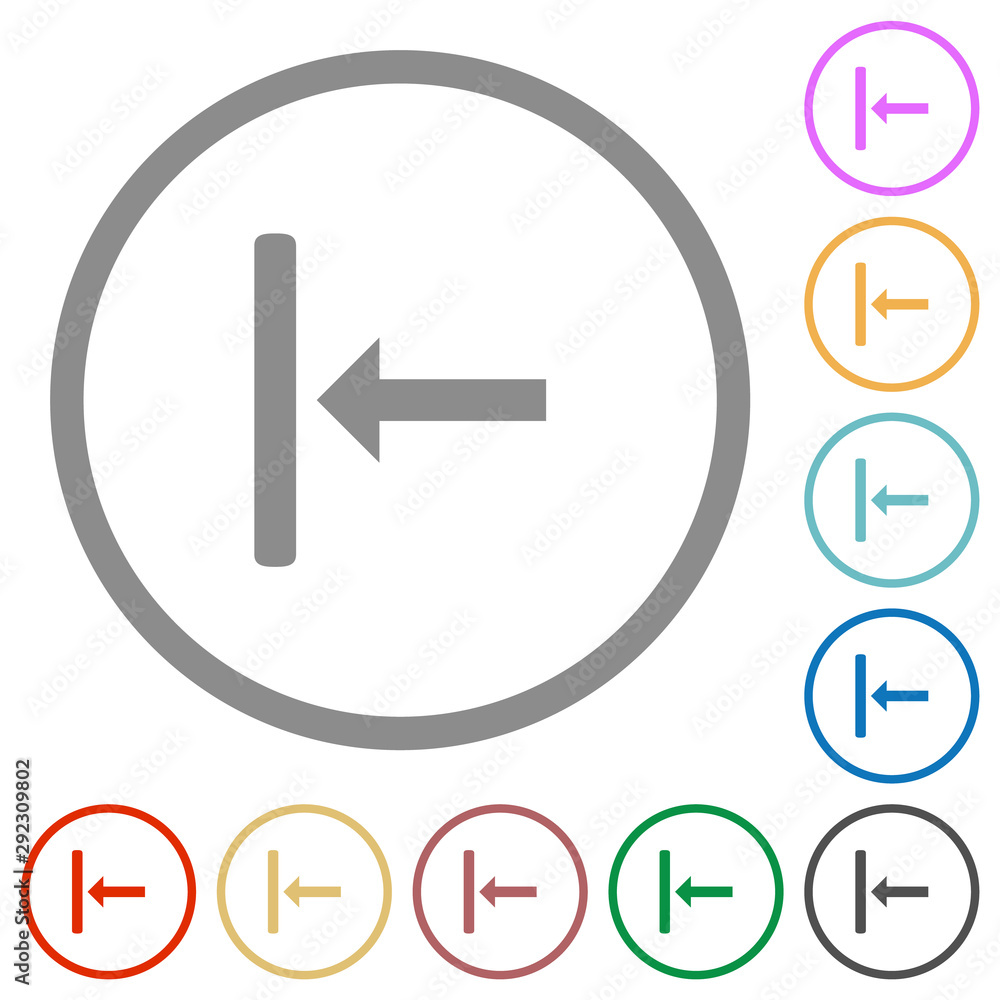 Align to left flat icons with outlines Align to left flat icons with outlines