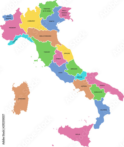 Canvas Print map of Italy
