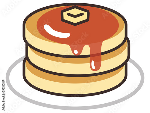 三段積みのホットケーキ
