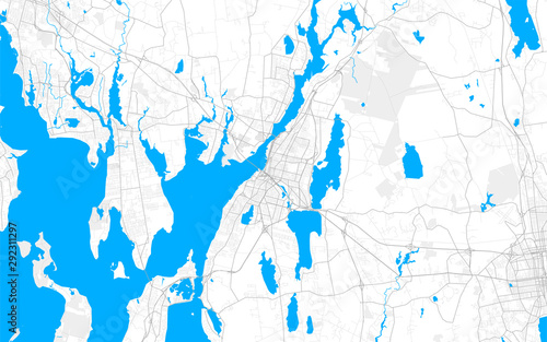 Rich detailed vector map of Fall River, Massachusetts, USA