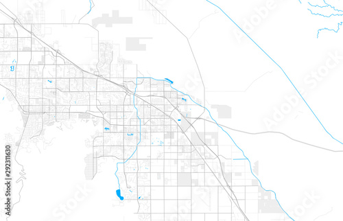 Rich detailed vector map of Indio, California, USA