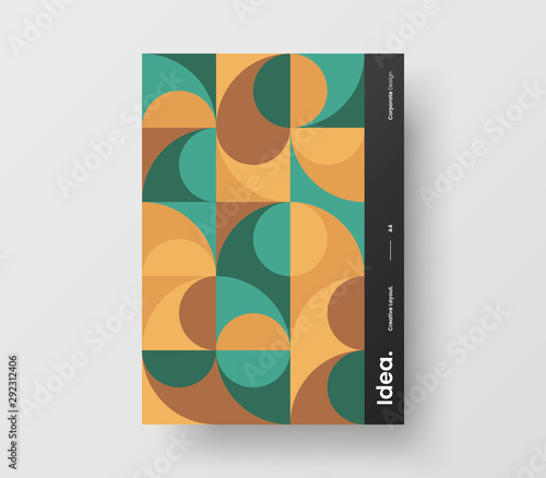 Amazing business presentation vector A4 vertical orientation front page mock up. Modern corporate report cover abstract geometric illustration design layout. Company identity brochure template.